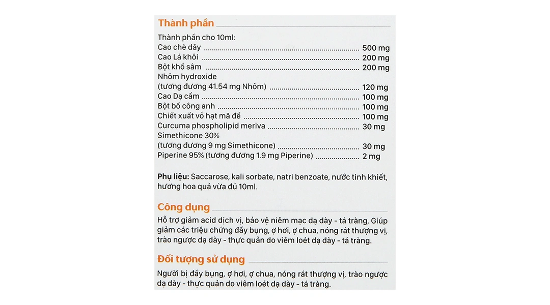 Combo 4 hộp thực phẩm bảo vệ sức khỏe dạ dày Gasto Hộp 20 Gói X 10ml - 6